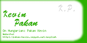 kevin pakan business card